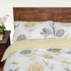 Lemon, White And Grey Floral Duvet Cover Set 2 Lemon, White And Grey Floral Duvet Cover Set -Best Homeware Store bl1347a 4