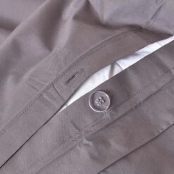 Dark Grey Egyptian Cotton Duvet Cover With Pillowcases 200 Thread Count 11 Dark Grey Egyptian Cotton Duvet Cover With Pillowcases 200 Thread Count -Best Homeware Store bl1451 03