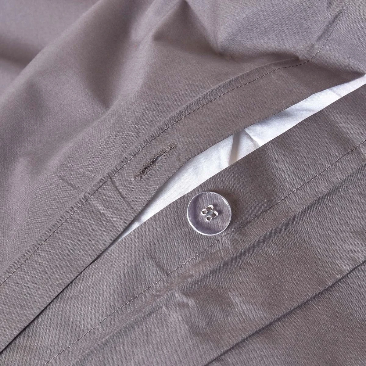 Dark Grey Egyptian Cotton Duvet Cover With Pillowcases 200 Thread Count 5 Dark Grey Egyptian Cotton Duvet Cover With Pillowcases 200 Thread Count - Image 3