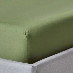 Moss Green Organic Cotton Deep Fitted Sheet 18 Inch 400 Thread Count