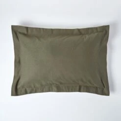Khaki Green Linen Oxford Pillowcase, King