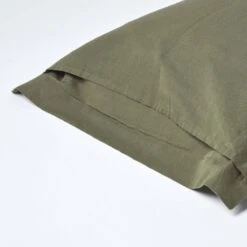 Khaki Green Linen Oxford Pillowcase, King 10 Khaki Green Linen Oxford Pillowcase, King -Best Homeware Store bl1555 3