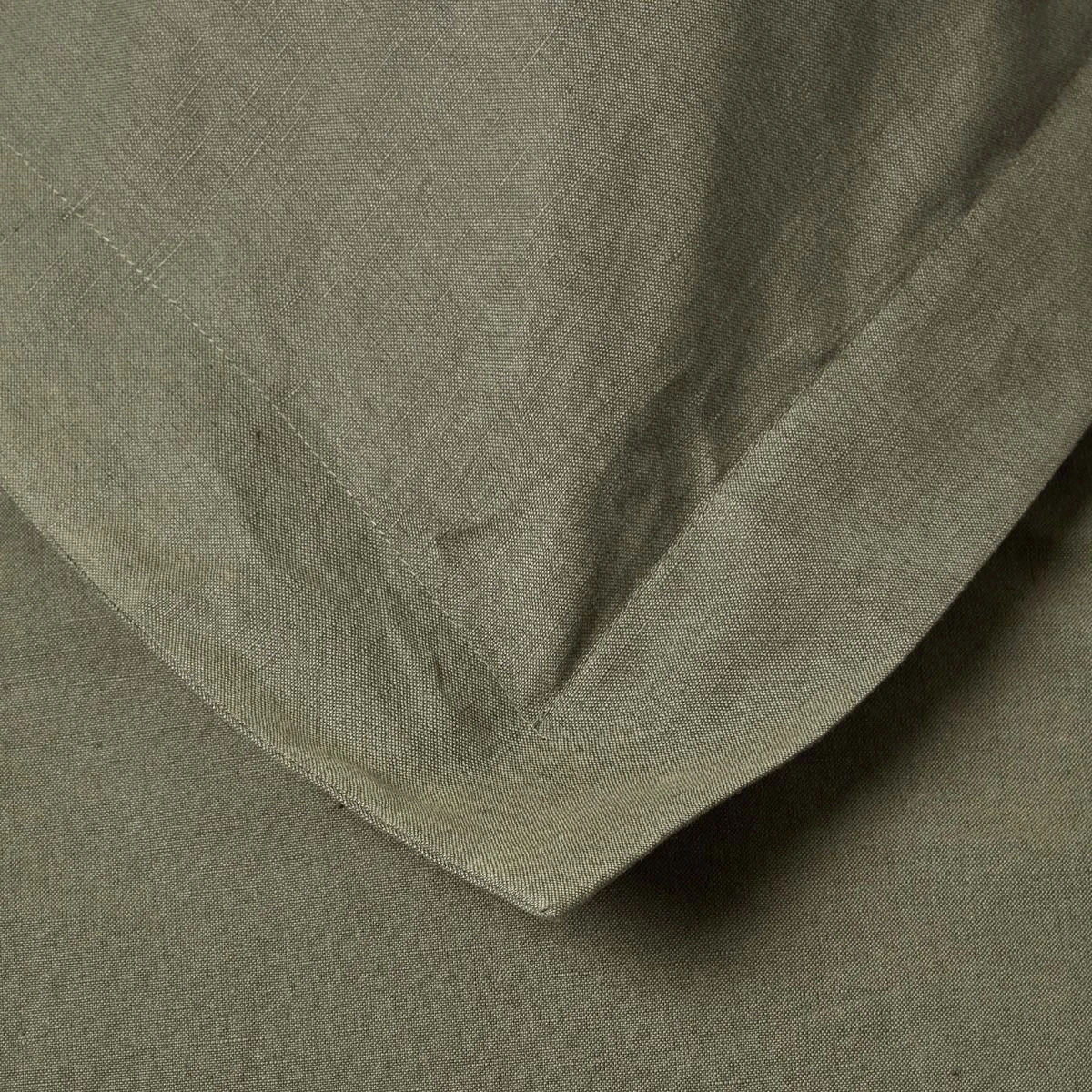 Khaki Green Linen Oxford Pillowcase, King 8 Khaki Green Linen Oxford Pillowcase, King - Image 6