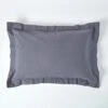 Dark Grey Linen Oxford Pillowcase, King