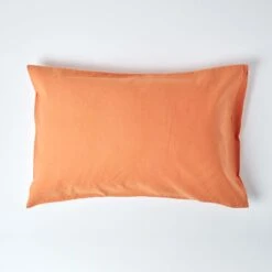 Burnt Orange Linen Housewife Pillowcase, King