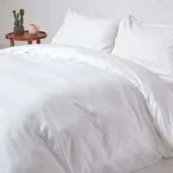 White Soft Portuguese Brushed Cotton Duvet Cover Set, Single
