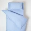 Blue Cotton Cot Bed Duvet Cover Set 200 Thread Count