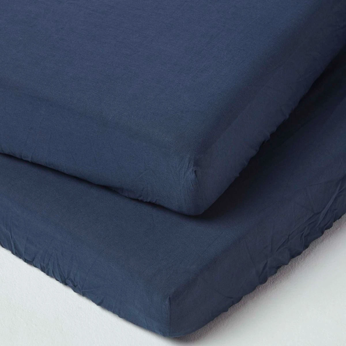 Navy Linen Cot Bed Fitted Sheets 70 X 140 Cm, Pack Of 2 3 Navy Linen Cot Bed Fitted Sheets 70 X 140 Cm, Pack Of 2