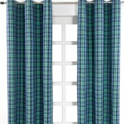Black Watch Tartan Ready Made Eyelet Curtain Pair