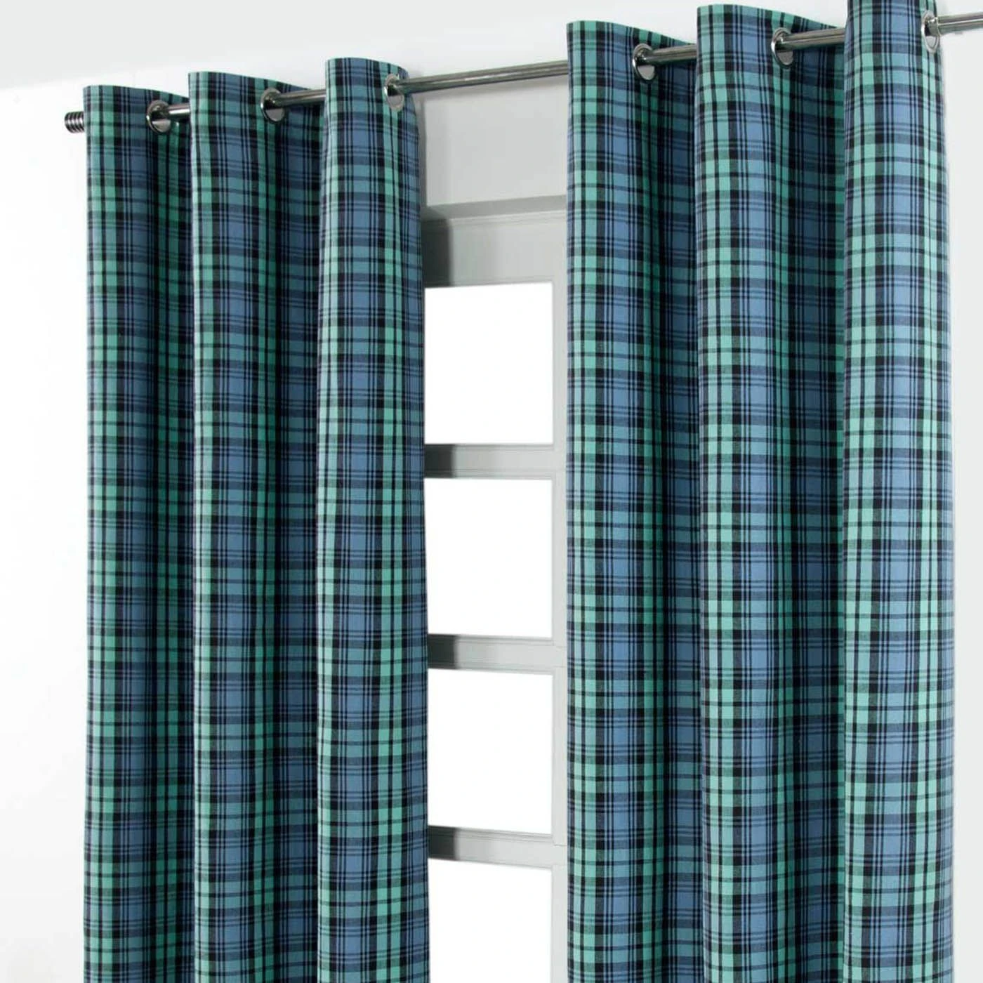 Black Watch Tartan Ready Made Eyelet Curtain Pair 4 Black Watch Tartan Ready Made Eyelet Curtain Pair - Image 2