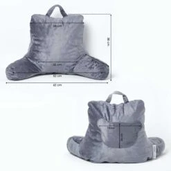 Grey Reading Pillow Memory Foam Filling & Velvet Cover, Standard 17 Grey Reading Pillow Memory Foam Filling & Velvet Cover, Standard -Best Homeware Store blue 1