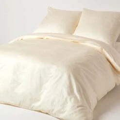 Cream European Size Organic Cotton Duvet Cover Set 400 TC