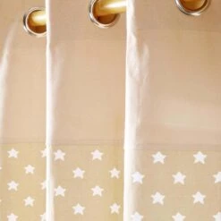 Cotton Stars Beige Ready Made Eyelet Curtain Pair -Best Homeware Store cotton stars beige ready made eyelet curtain pair 3