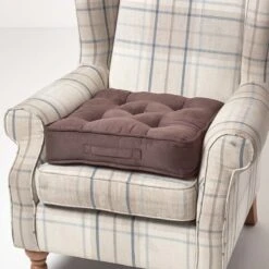 Chocolate Brown Faux Suede Armchair Booster Cushion