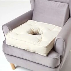 Cream Orthopaedic Cotton Armchair Booster Cushion