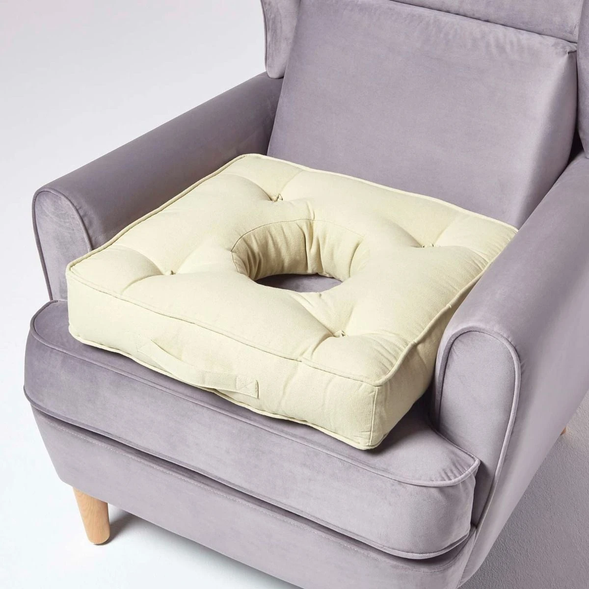 Sage Green Orthopaedic Cotton Armchair Booster Cushion 3 Sage Green Orthopaedic Cotton Armchair Booster Cushion