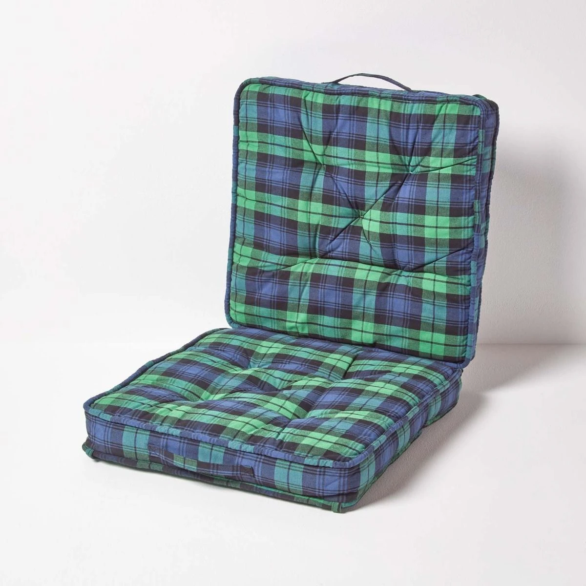 Blackwatch Tartan Cotton Travel Support Booster Cushion 3 Blackwatch Tartan Cotton Travel Support Booster Cushion