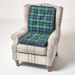 Blackwatch Tartan Cotton Travel Support Booster Cushion 15 Blackwatch Tartan Cotton Travel Support Booster Cushion -Best Homeware Store cu1128 06