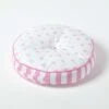 Pink Hearts & Stripes Round Floor Cushion 2 Pink Hearts & Stripes Round Floor Cushion -Best Homeware Store cu1159a 01