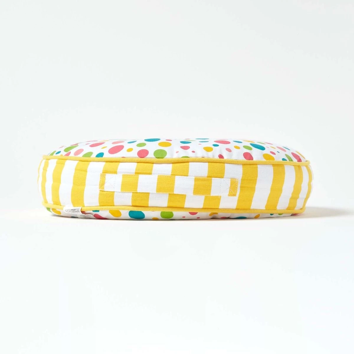 Multi Polka Dots & Yellow Stripes Round Floor Cushion 7 Multi Polka Dots & Yellow Stripes Round Floor Cushion - Image 5