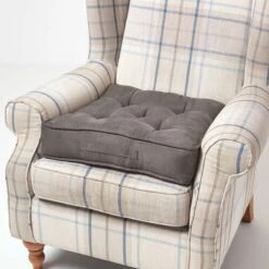 Taupe Grey Faux Suede Armchair Booster Cushion