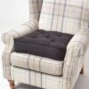 Black Faux Suede Armchair Booster Cushion