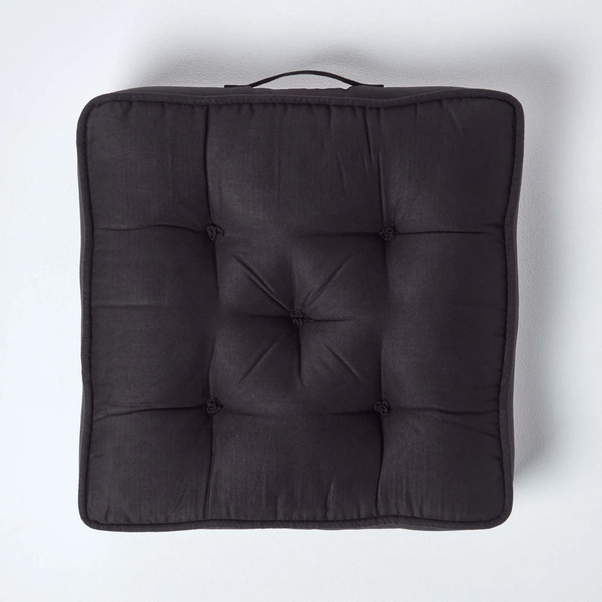 Black Faux Suede Armchair Booster Cushion 5 Black Faux Suede Armchair Booster Cushion - Image 3