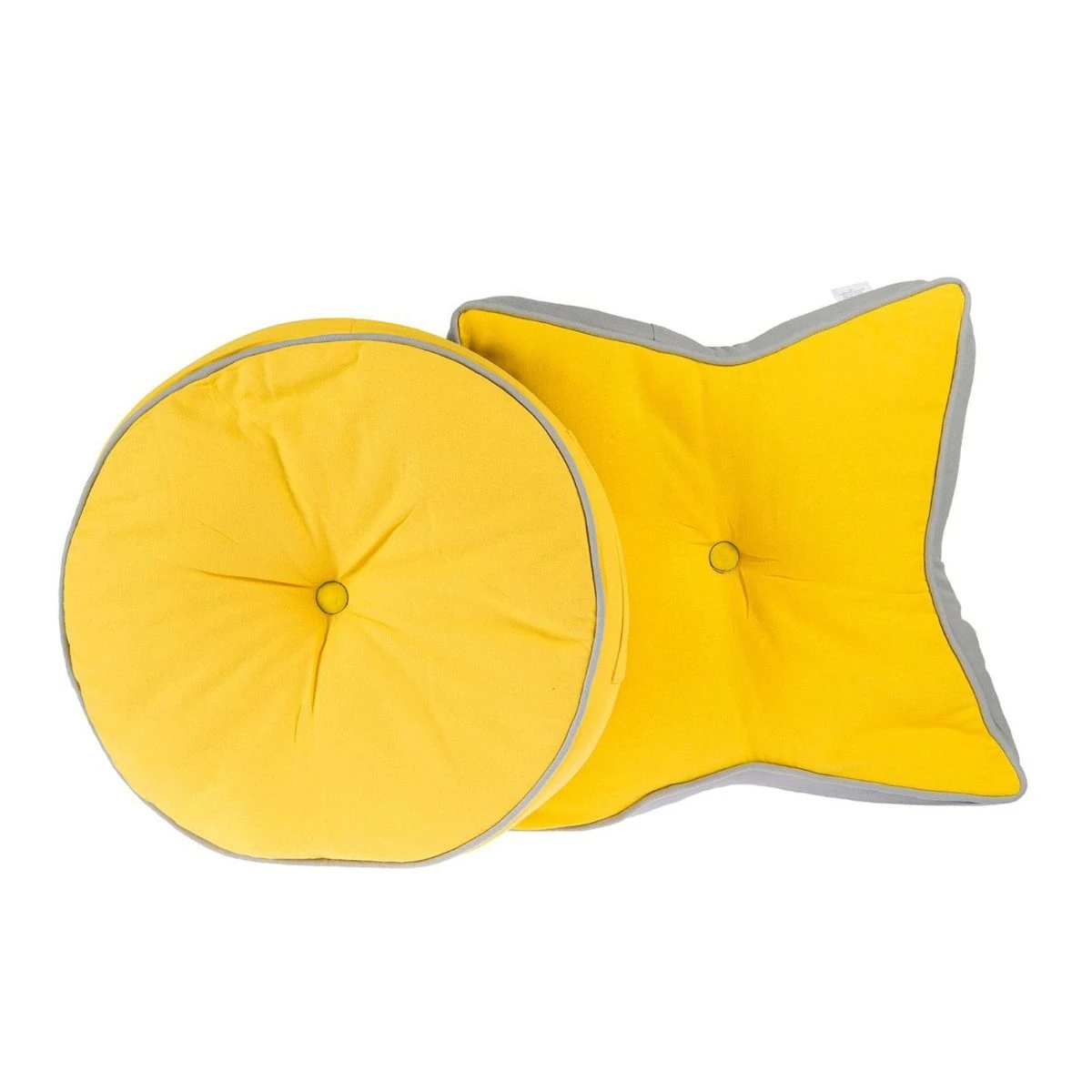 Yellow And Grey Round Floor Cushion 7 Yellow And Grey Round Floor Cushion - Image 5