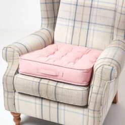 Pink Cotton Armchair Booster Cushion