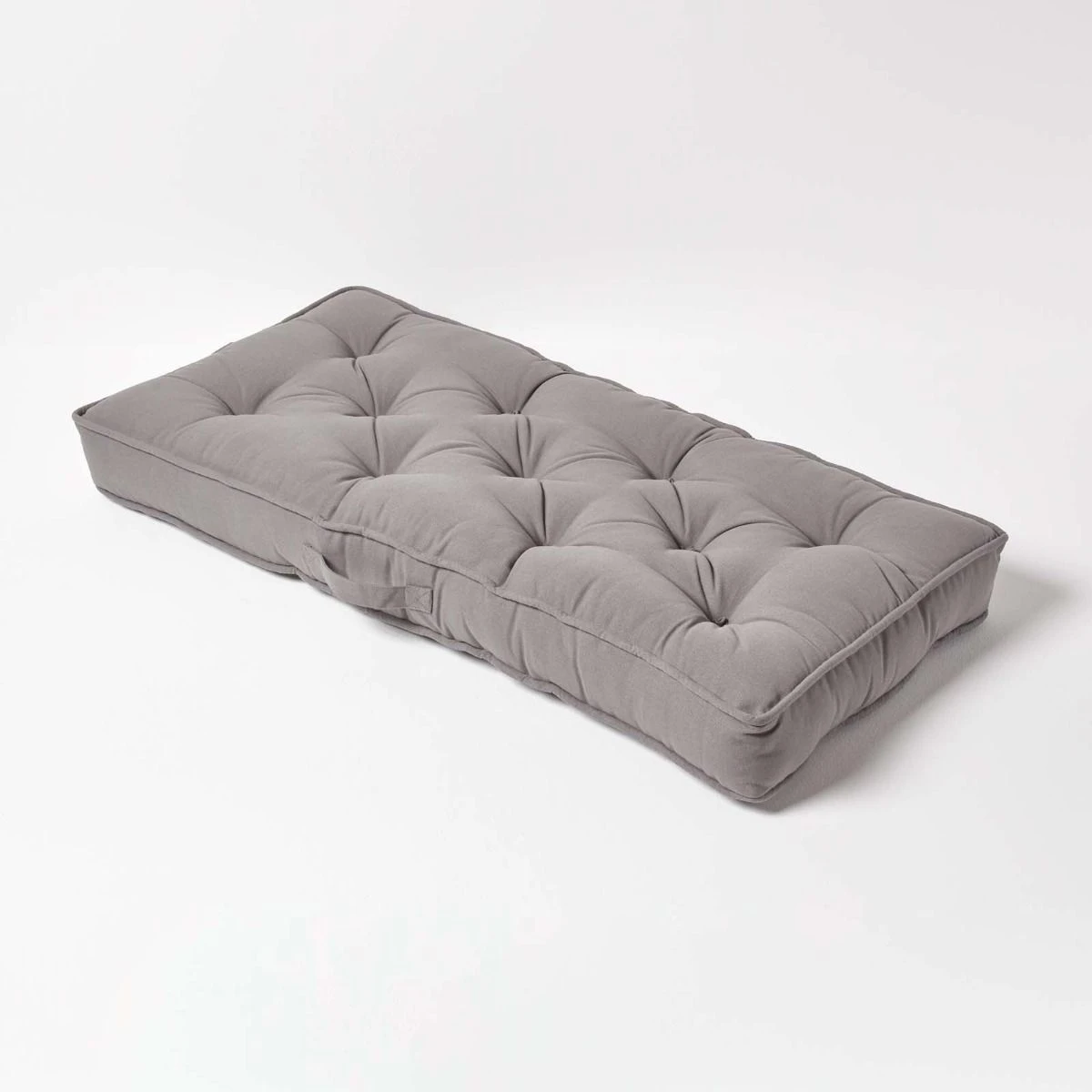 Charcoal Grey Cotton 2 Seater Booster Cushion 4 Charcoal Grey Cotton 2 Seater Booster Cushion - Image 2