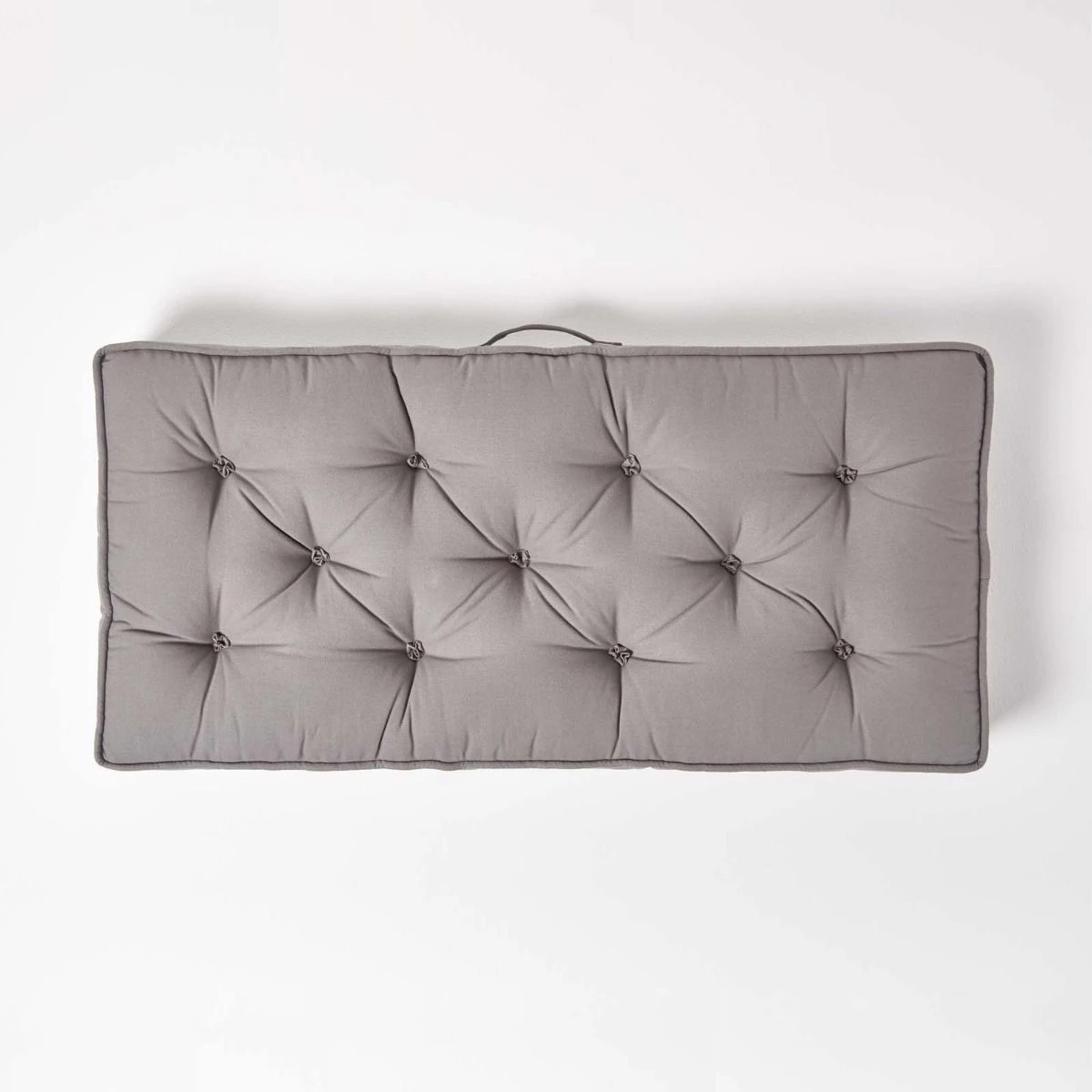 Charcoal Grey Cotton 2 Seater Booster Cushion 5 Charcoal Grey Cotton 2 Seater Booster Cushion - Image 3