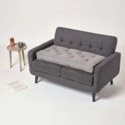 Charcoal Grey Cotton 2 Seater Booster Cushion 14 Charcoal Grey Cotton 2 Seater Booster Cushion -Best Homeware Store cu1214 06
