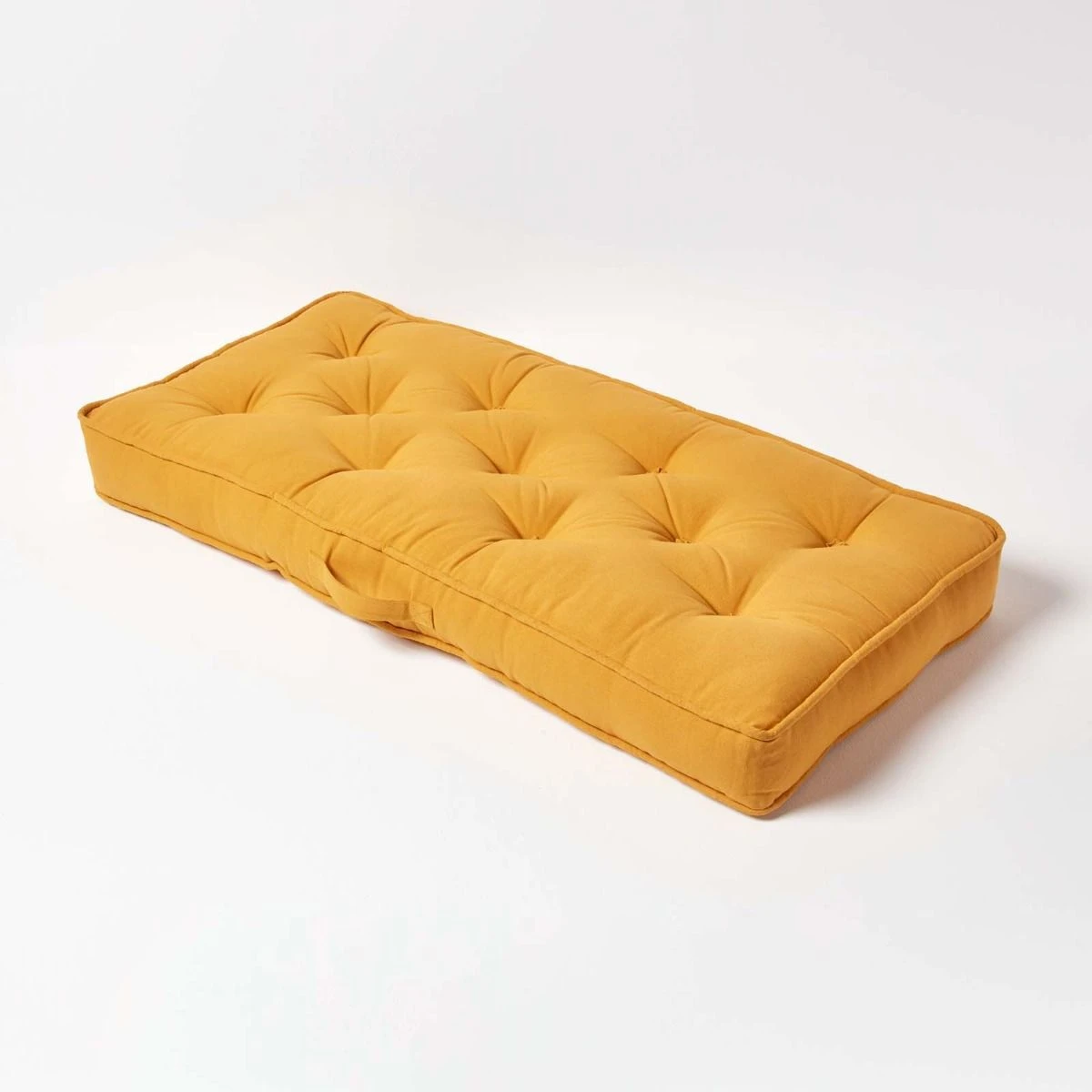 Mustard Yellow Cotton 2 Seater Booster Cushion 4 Mustard Yellow Cotton 2 Seater Booster Cushion - Image 2