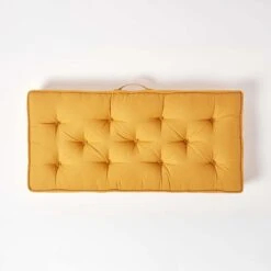 Mustard Yellow Cotton 2 Seater Booster Cushion 11 Mustard Yellow Cotton 2 Seater Booster Cushion -Best Homeware Store cu1217 03