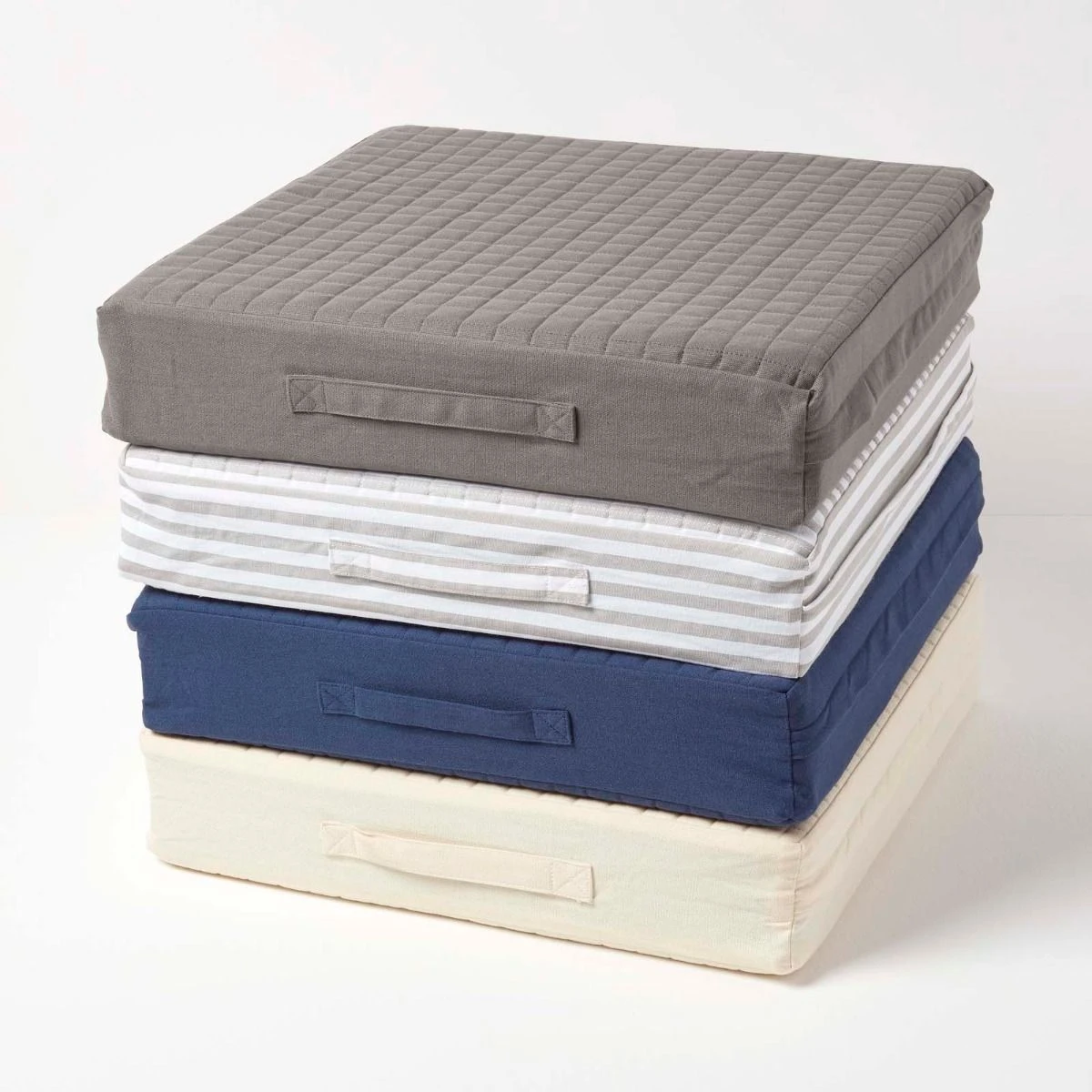 Cream Quilted Cotton Armchair Booster Cushion Cover 10 Cream Quilted Cotton Armchair Booster Cushion Cover - Image 8