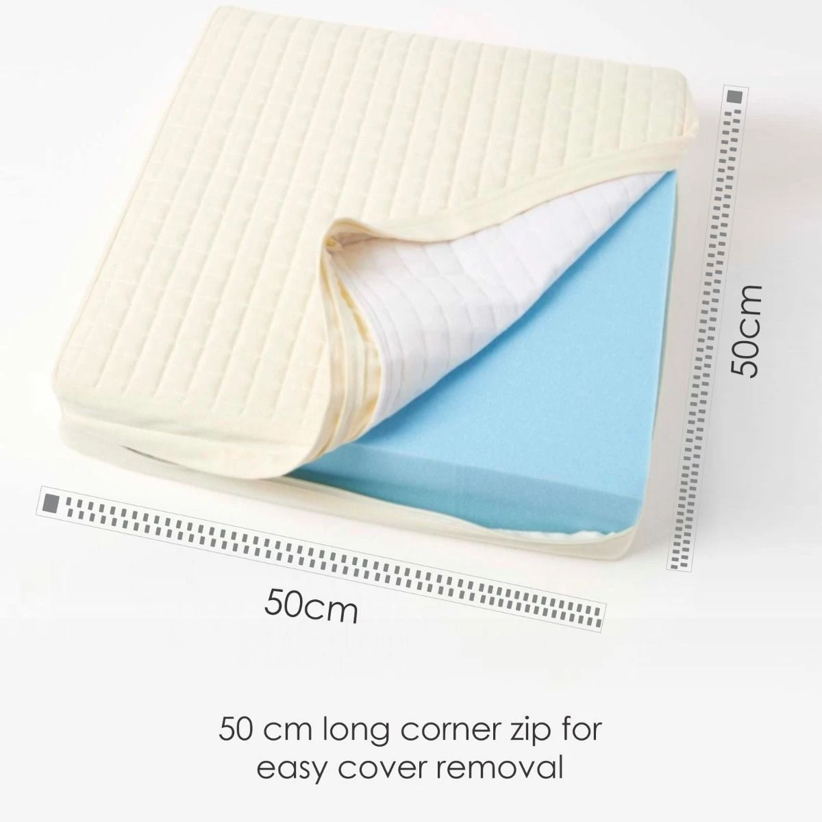 Cream Quilted Cotton Armchair Booster Cushion Cover 6 Cream Quilted Cotton Armchair Booster Cushion Cover - Image 4