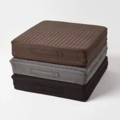 Grey Quilted Faux Suede Armchair Booster Cushion Cover 17 Grey Quilted Faux Suede Armchair Booster Cushion Cover -Best Homeware Store cu1231g 6 1