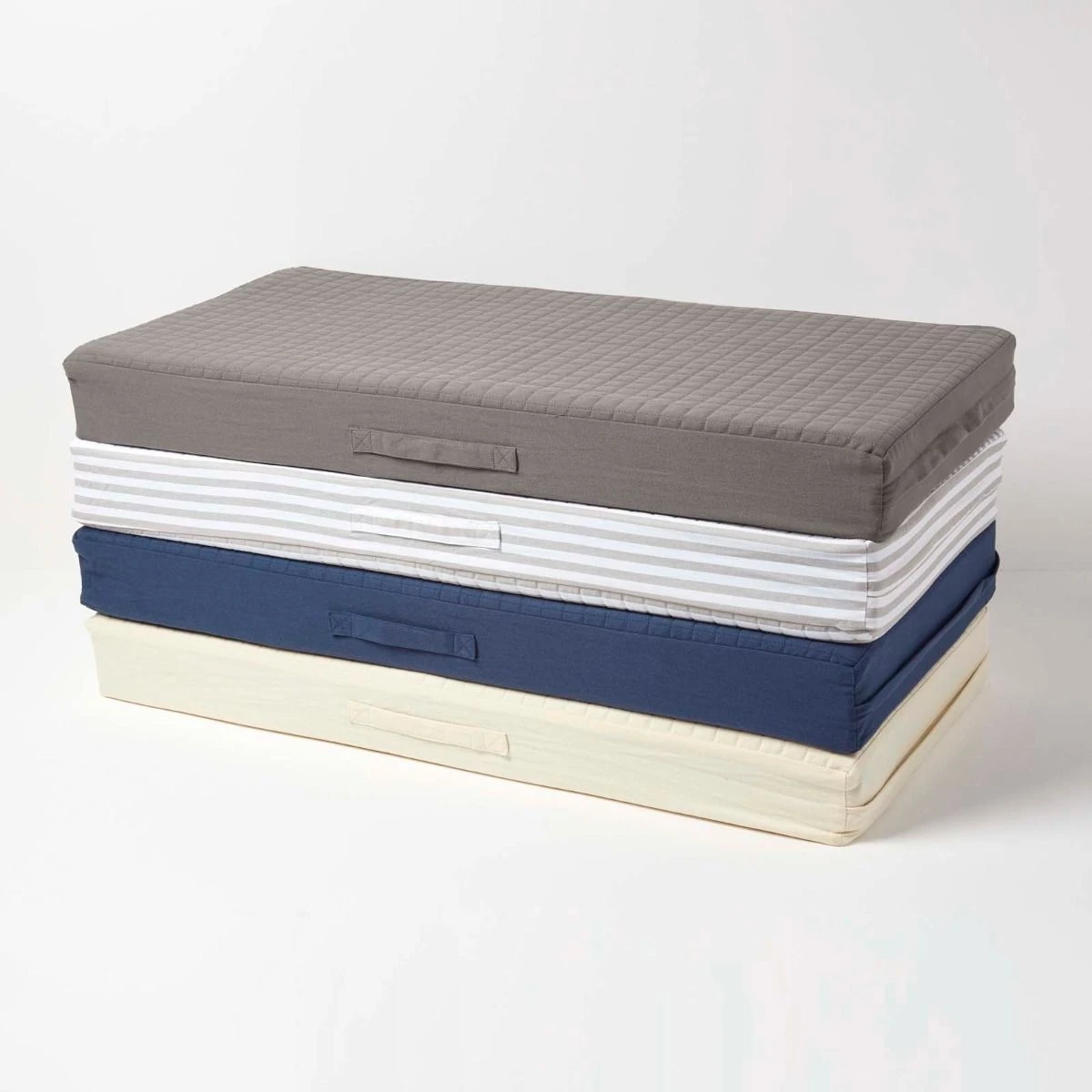 Navy Cotton Orthopaedic Foam 2 Seater Booster Cushion 8 Navy Cotton Orthopaedic Foam 2 Seater Booster Cushion - Image 6