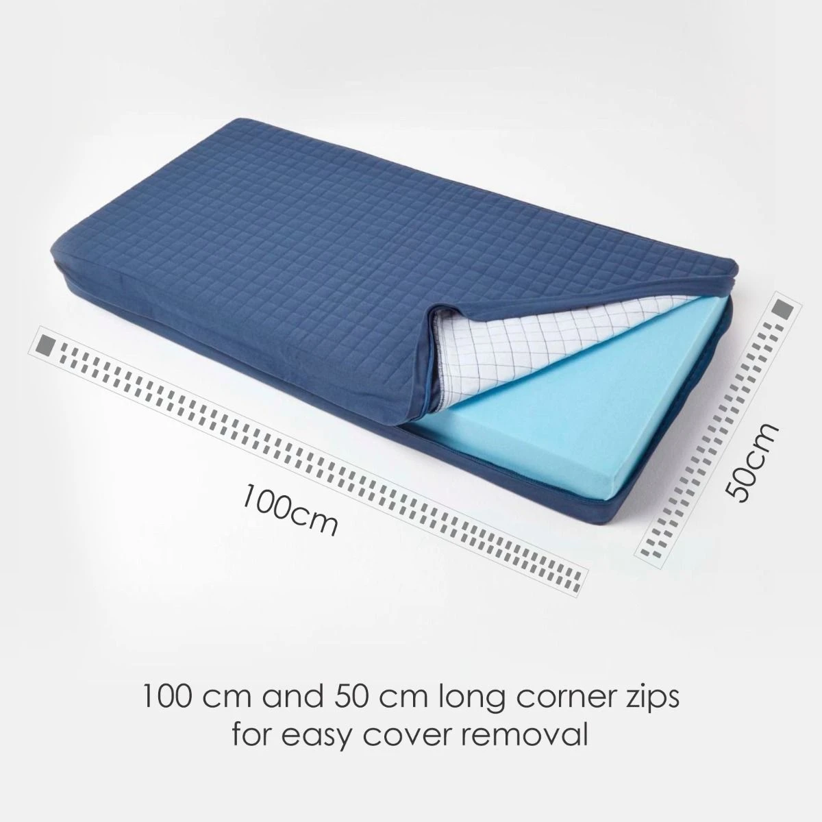 Navy Cotton Orthopaedic Foam 2 Seater Booster Cushion 4 Navy Cotton Orthopaedic Foam 2 Seater Booster Cushion - Image 2