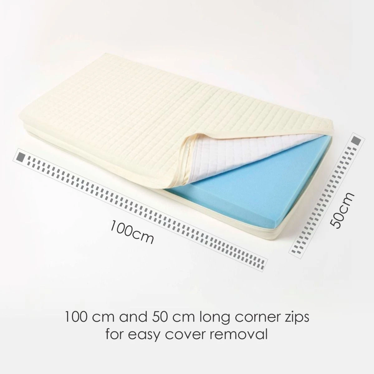 Cream Cotton Orthopaedic Foam 2 Seater Booster Cushion 4 Cream Cotton Orthopaedic Foam 2 Seater Booster Cushion - Image 2