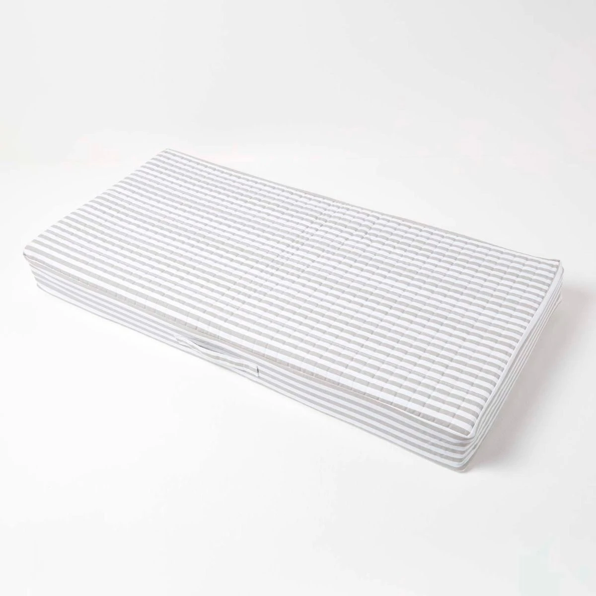 Grey Stripe Cotton Orthopaedic Foam 2 Seater Booster Cushion 5 Grey Stripe Cotton Orthopaedic Foam 2 Seater Booster Cushion - Image 3