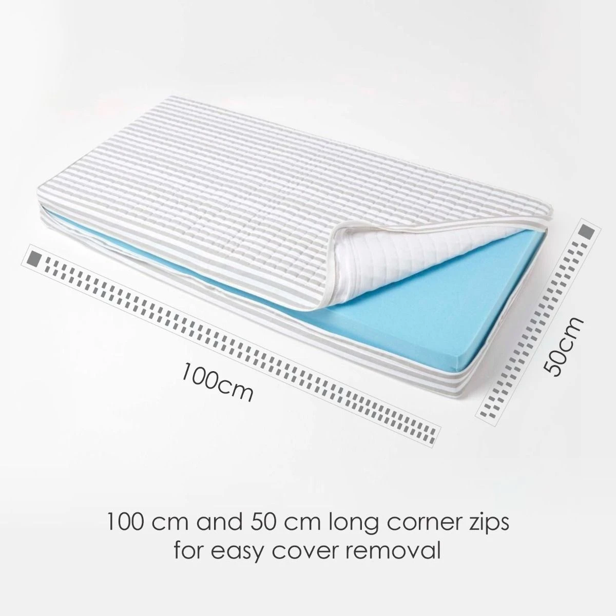 Grey Stripe Cotton Orthopaedic Foam 2 Seater Booster Cushion 4 Grey Stripe Cotton Orthopaedic Foam 2 Seater Booster Cushion - Image 2