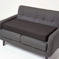 Black Suede Orthopaedic Foam 2 Seater Booster Cushion