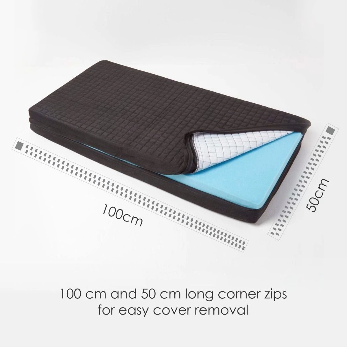 Black Suede Orthopaedic Foam 2 Seater Booster Cushion 4 Black Suede Orthopaedic Foam 2 Seater Booster Cushion - Image 2