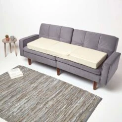 Cream Cotton Orthopaedic Foam 3 Seater Booster Cushion 12 Cream Cotton Orthopaedic Foam 3 Seater Booster Cushion -Best Homeware Store cu1233b 5 1