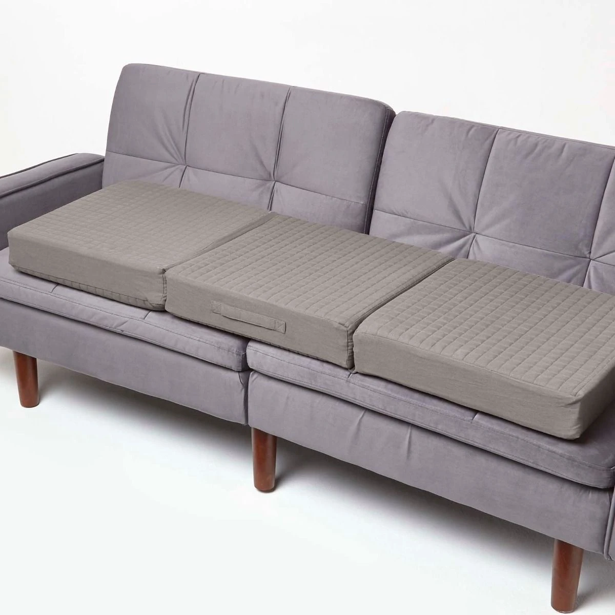 Grey Cotton Orthopaedic Foam 3 Seater Booster Cushion 3 Grey Cotton Orthopaedic Foam 3 Seater Booster Cushion