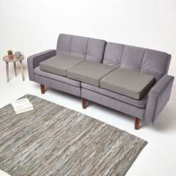 Grey Cotton Orthopaedic Foam 3 Seater Booster Cushion 12 Grey Cotton Orthopaedic Foam 3 Seater Booster Cushion -Best Homeware Store cu1233c 5