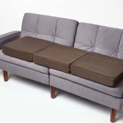 Brown Suede Orthopaedic Foam 3 Seater Booster Cushion