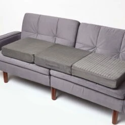 Grey Suede Orthopaedic Foam 3 Seater Booster Cushion