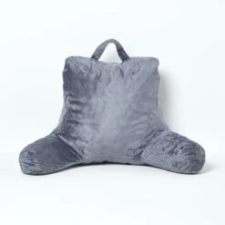 Grey Reading Pillow Memory Foam Filling & Velvet Cover, Standard 12 Grey Reading Pillow Memory Foam Filling & Velvet Cover, Standard -Best Homeware Store cu1235a 2 2